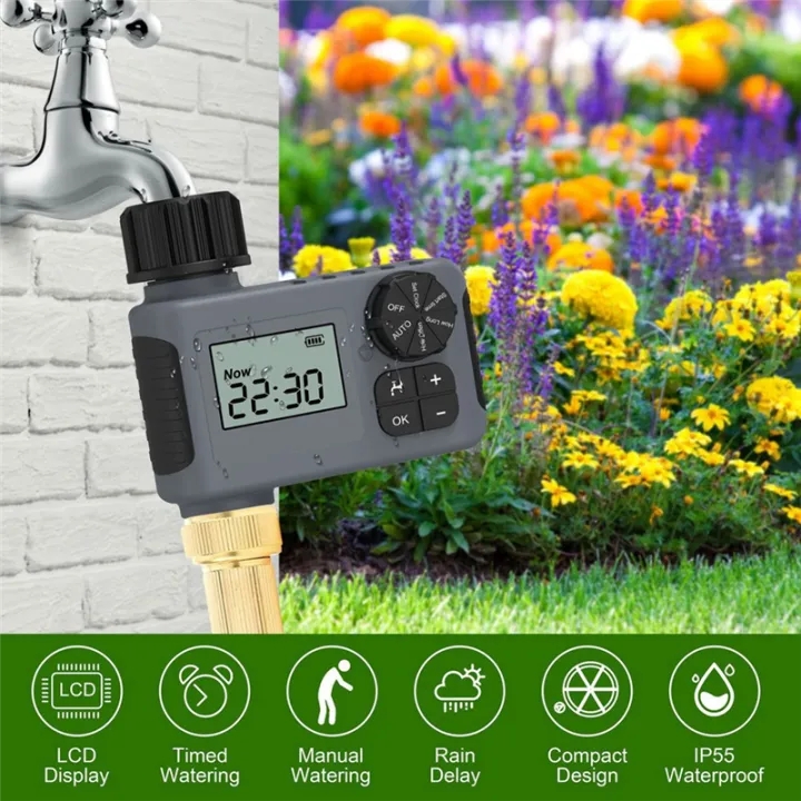 Electronic Garden Water with LCD Screen Single-Outlet Hose Irrigation ...