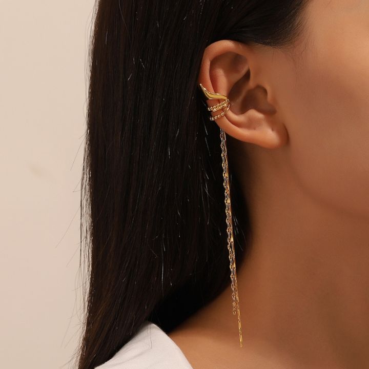Long%20tassel%20ear%20bone%20clip%20Girls%20Trendy%20Punk%20Ear%20Cuff%20Girl%20no%20Piercing%20Ear%20Clip%20Fake%20Cartilage%20Earrings%20Korean%20Clip%20Earring%20Women%20Gothic%20Silver%20Dangle%20Earring%20-%20Image%204