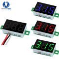 【Happy childhood memories】0.36 0.36'' 3 Wire Mini DC Panel Voltmeter Panel Mount LED Meter Tester Green Blue Red Module Board. 