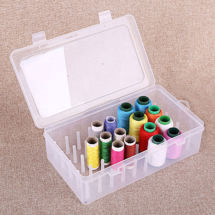 Empty Sew Threads Box Transparent Needle Wire Storage Organizer ...
