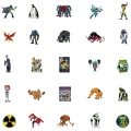 20/40pcs Ben Ten Stickers Benten Alien Force Ben 10Ultimate Aliens Stickers for Laptop Scrapbook Journal Kids Girls Boys Stickers. 