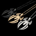 Kpop Stainless Steel Spider Pendants Chain Necklaces for Mens Silver Color Gold Color Pearl String Gothic Punk Halloween Jewelry. 