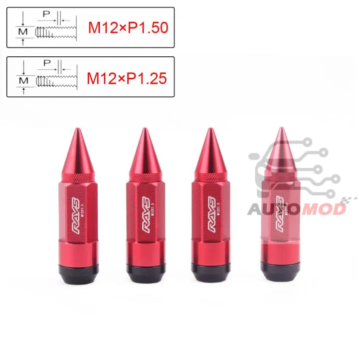 Red%2020pcs%20RASTP%20Anti%20Theft%20Racing%20Car%20Tires%20Spike%20Lug%20Nuts,JDM%20Sytle%20Anodized%20Universal%20Wheel%20Lug%20Nuts%20-%20Image%204