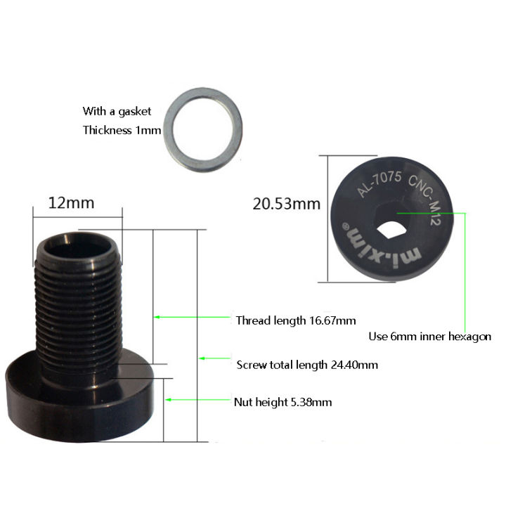 JAERBEE%20Xim%202Pcs%20Bicycle%20Bottom%20Bracket%20M12%20Crankset%20Screw%20Road%20Bike%20Crankset%20Crank%20Arm%20Fixing%20Bolts%20Bike%20Screws%20Red%20-%20Image%207