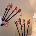 Hair Clip Accessories Vintage Retro Red Hair Stick Fashion Ancient Style Red Rose Fringe Hairpin Multi-purpose Senior Chinese Hairpin Headwear Girls. 