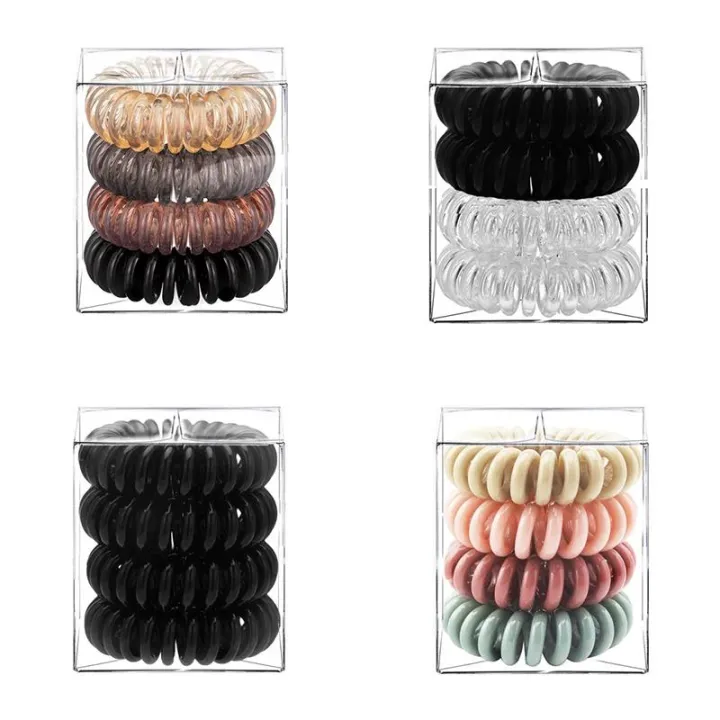 4%20Pcs/Box%20Telephone%20Wire%20Elastic%20Hair%20Rubber%20Bands%20Transparent%20Spiral%20Hair%20Ties%20Rings%20Gum%20for%20Women%20Girls%20Hair%20Accessories%20-%20Image%202