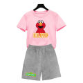 Kids Tops polyester quick dry Sesame Street COOKIE MONSTER Design T Shirt Children's Set Girls Cartoon Boys Print T shirt Baby. 