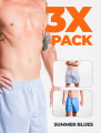 Huskies Summer Blues 3X pack Comfy Lounge- Solid Underwear for Men. 