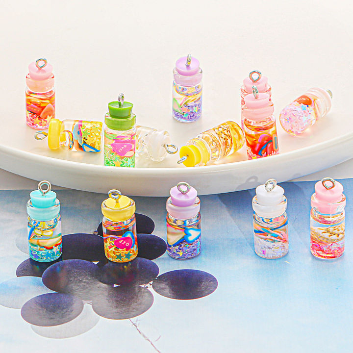 Plastic Bottle Mini Glass Bottle Charms Mini Glass Bottle Pendant