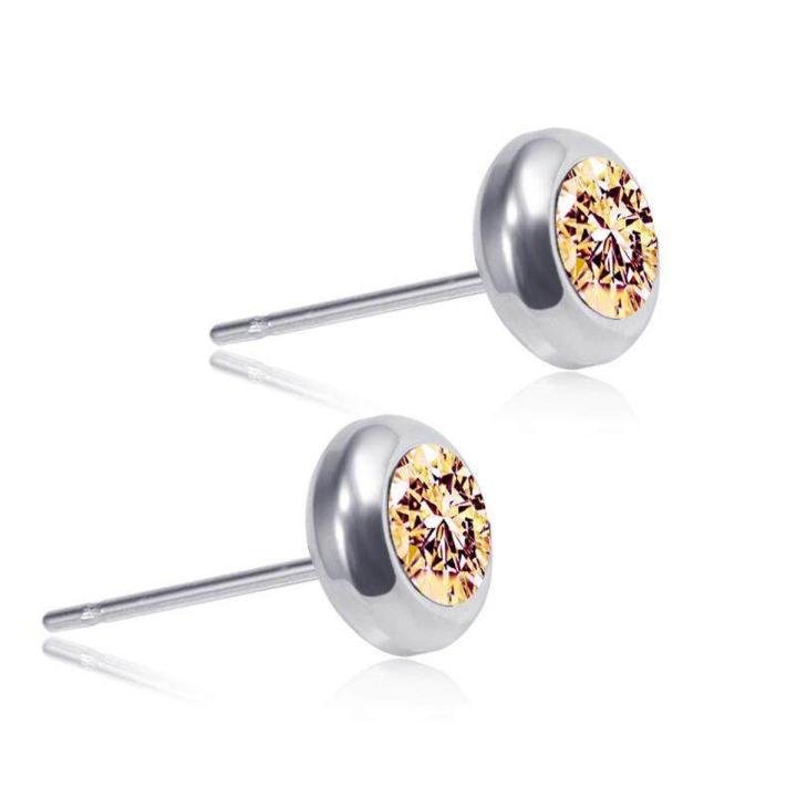 Hypoallergenic Color Diamond Stud Earrings