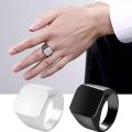 Big Square Men's Finger Ring Business Jewelry for Parties. 