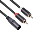 XLR To Dual RCA Audio Cable A1 XLR Male 3 Pin To Dual RCA Male Plug Stereo Audio Cable Amplifier Mixing Plug AV Cable 1M. 