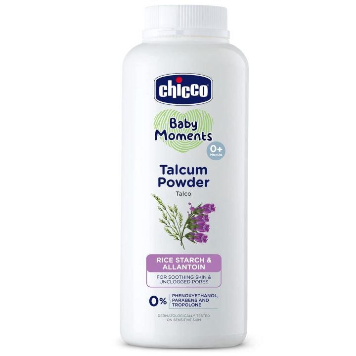 Chicco Baby Moments Talcum Powder for Babies with Rice Starch & Allantoin, 150g | Skin Powder for Infants| Toxin Free | Natural Ingredients to Soothe Skin | Dermatologically Tested on Sensitive Skin  (FROM INDIA)
