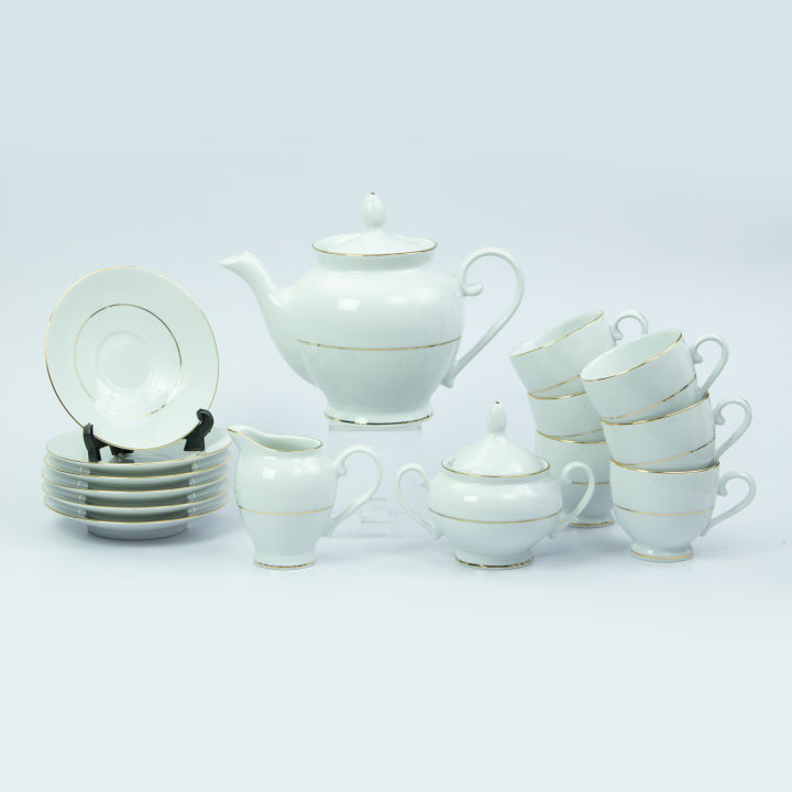 Royal Fernwood Gold Line 17 Pcs Tea Set