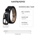 MATEYOYO Fashion Women Belts Retro Belt Elegant Slim Belt Cow Leather Belt Adjustable Girls Ladies Long Straps Waistbands Dress Coat Alloy Buckle Letter Buckle Leisure Belt. 