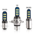 BA20D-Motorcycle 12V 12 SMD HeadLight Bulbs H4 BA20D PX15D LED Hi Lo H6 BA20D Head Light Lamp. 