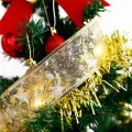 1/2M Double Layer Fairy Lights Strings Christmas Ribbon Bows with LED Christmas Tree Ornaments New Year Home Decor. 