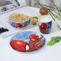 Spider-Man Cartoon Character Dinner Plates for Kids- Ceramic Dinner Set of 3. 