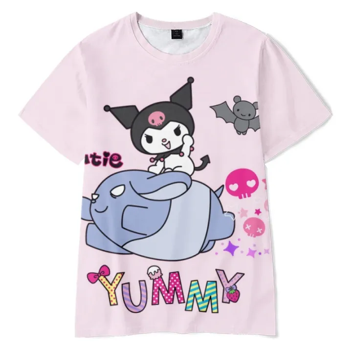 2023%20Summer%20Kids%20Clothes%20Baby%20Girls%20Cartoon%20Kuromi%20T%20Shirt%20Cute%20Anime%203D%20Printing%20Short-sleeved%20T-shirt%20Mother%20and%20Daughter%20Tees%20-%20Image%204