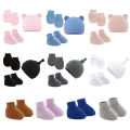 1 Set Soft Cotton Baby Hat+Gloves+Socks Newborn Hand Guard Mittens 0-6M Boys Girls Ear Protection Beanie Cap Bonnet Baby Stuff. 