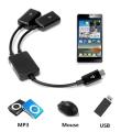 【VogueVenture】Micro 2 In1 OTG USB Port Game Mouse Keyboard Adapter Cable for Android Tablet for Samsung Tab 4,3,2 Note 4 S5 for Google Nexus. 