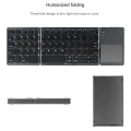 Bluetooth Keyboard Folding Wireless Keypad Touchpad for IOS/Android/ Tablet Mobile Phone Keyboard Easy Install Silver. 