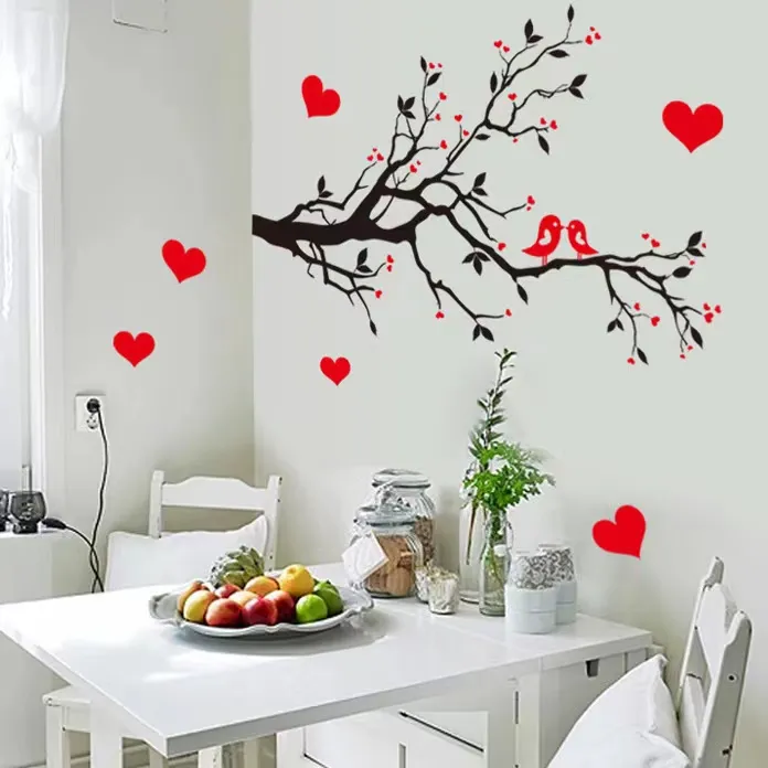 Red%20Heart%20Birds%20Tree%20Branch%20Wall%20decoration%20stickers%20room%20wallpaper%20bedroom%20nursery%20kids%20room%20Home%20decoration%20Wall%20Stickers%20-%20Image%204