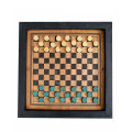 Wooden Checker Daam Board with Coins (Aprox  43 x 43cm). 