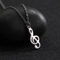 Fishhook Music Necklace Treble Clef Note Chain Musical Symbol Gift For Woman Man Kid Silver Color Pendant Trend Fashion Jewelry. 