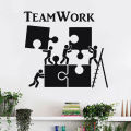 WJWY Teamwork Motivation Decor For Office Worker Puzzle Wall Stickers Modern Interior Wall Decoration Art Vinyl Wall Decal. 