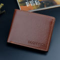 【ZOSR】New Wallet Short Men's Thin Wallet Horizontal Business Casual Lychee Pattern Retro Soft Leather Wallet. 