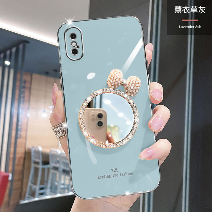Maitus%20for%20iPhone%20Xs/iPhone%20X%20Back%20Cover%20Luxury%206D%20Plating%20Square%20Bumper%20Shiny%20Bowknot%20Makeup%20Mirror%20Soft%20Silicone%20Girls%20Cases%20Full%20Protection%20Mobile%20Phone%20Case%20-%20Image%209