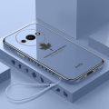 For Xiaomi Redmi A3 Back Cover with Lanyard Luxury 6D Plating Maple Leaf Square Frame Phone Case Shiny Soft Silicone Protective Cases Pouch Girls. 