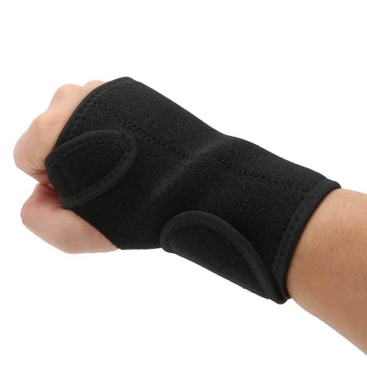 Sports%20Wristband,%20Sports%20Wrist%20Guard%20Bending%20Design%20Black%20Right%20Hand%20OK%20Cloth%20PU%20Steel%20for%20Training%20-%20Image%203