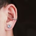 【Top Picks】Magnet Earrings Men's Ear Clip Men's Rhinestone Ear Clip Japanese and Korean Women's Magnetic Hip Hop Niche Single Earrings. 