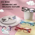 OQ BOGA 4 Colors Fashion Unisex Radiation Protection Anti Blue Light Plastic Oval Frame Computer Glasses Boys Girls Eye Protection Full Rim Eyewear. 