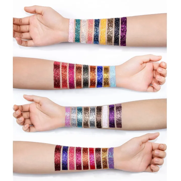 COSLUXE%20Glitter%20Eyeshadow%20Palette,%2010%20Colors%20Shimmer%20Eye%20Shadow%20Highly%20Pigmented%20Long%20Lasting%20Makeup%20Palette,Multicolor%2013g%20(02)%20Shimmery%20Finish%20JEZ%20-%20Image%204