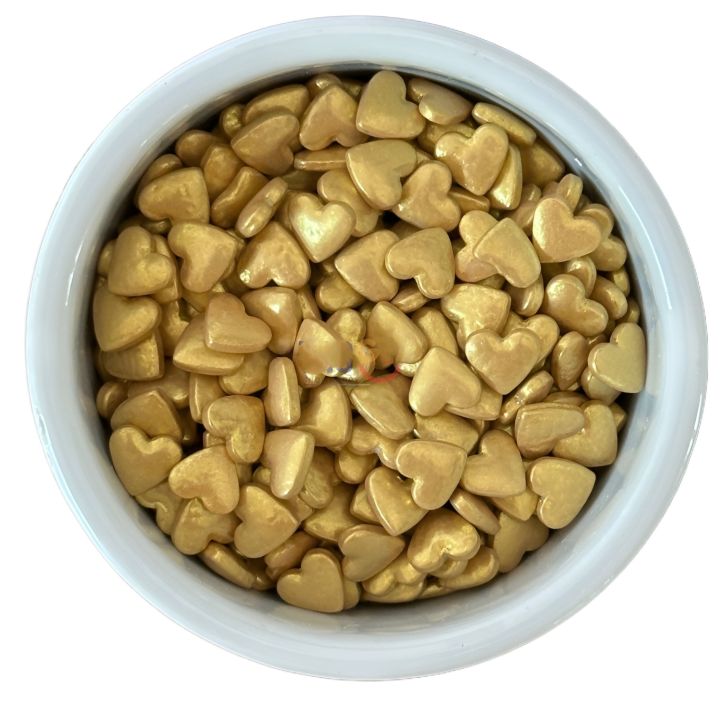 Gold Heart Edible Cake Sprinkles 25 g