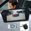 Auto World MP5 Player 7 Inch TFT LCD Colorful Mirror Monitor With Car Rear View Camera Parking Backup Reverse. 