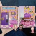 K14Toca LIFE WORLD QUIET BOOK/TOCA BOCA/TOKA BOKA PURPEL HOUSE Children's Educational Toys PAPER BOOK PAPER Dolls Disassembly Ages 3-9 Years. 