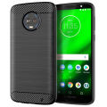 lthmy for Motorola Moto G6 Plus Case Carbon Fiber TPU Soft Silicone Back Cover Armor Phone Case Casing. 