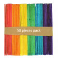 50 Pcs craft sticks Popsicle sticks Ice cream sticks multi color natural wooden color. 