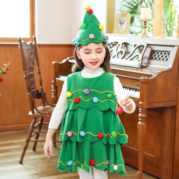 Christmas%20Costumes%20for%20Kids%20Festive%20Christmas%20Tree%20Costume%20Set%20for%20Girls%20Easy%20to%20Clean%20Xmas%20Hat%20Dress%20for%20Performance%20Cosplay%20Perfect%20Holiday%20Gift%20Snowman%20Outfits%20for%20Kids%20-%20Image%202