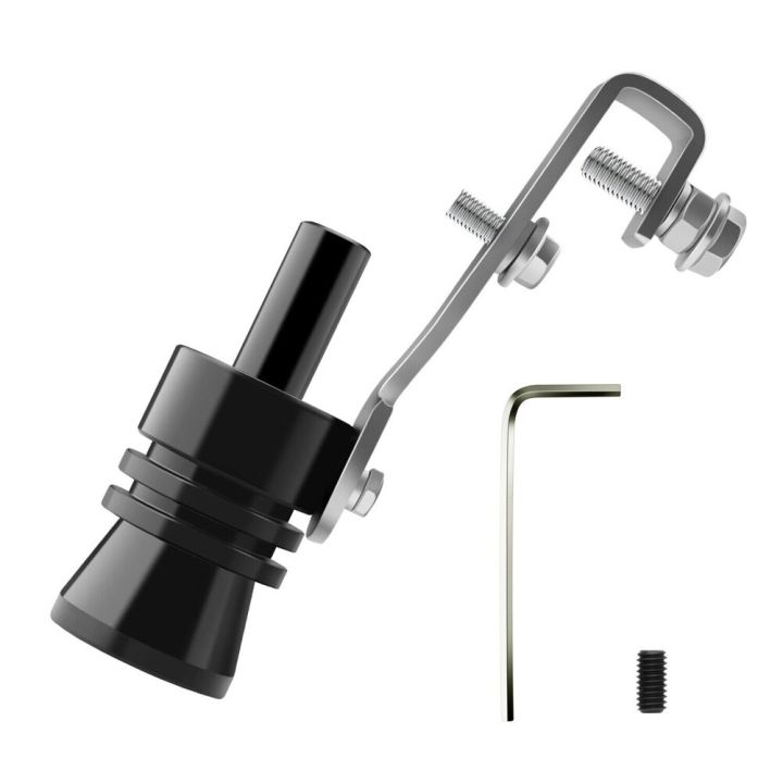 【Black XL】 Car Turbo Exhaust Oversized Roar Sound Whistle Simulator Muffler Auto Replacement Parts S/M/L/XL