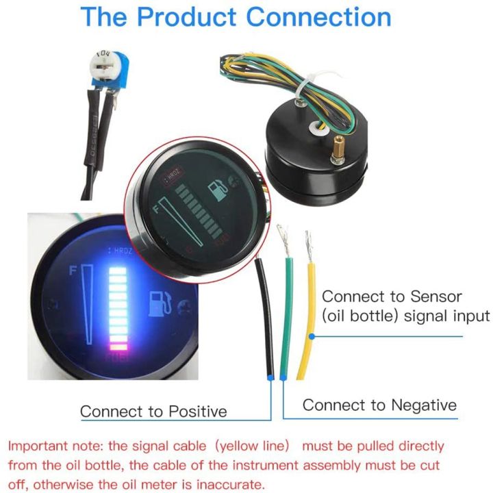 24V%202%20Inch%2052mm%20Car%20Motorcycle%20Fuel%20Level%20Meter%20Gauge%20LED%20Display%20-%20Image%202