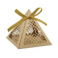 50pcs Wedding Cake Laser Cut  boxes pyramid Party  Sweets  Candy Chocolate Decorative Favor  Gift  Box. 