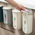 1pcs Wall Mount Garbage Bag Storage Box Kitchen Hanging Plastic Case Storing Rack Holder With Cover For Bathroom Home Accessories. 