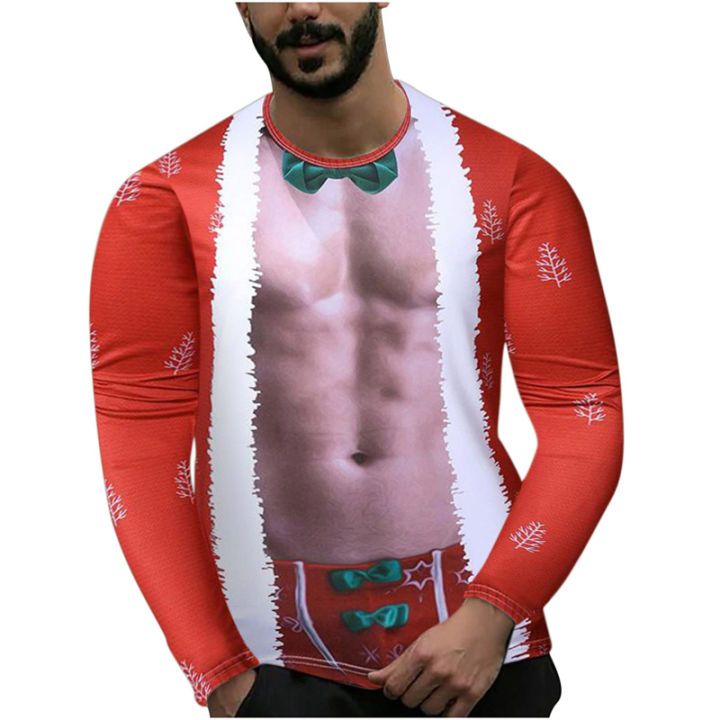 Christmas%20T%20Shirt%20Men%20Fake%20Two%20Piece%20Tops%202023%20New%20Year%20Xmas%20Party%20Prom%20Tshirt%20Long%20Sleeve%20O-Neck%20Personality%20T-Shirt%20Oversized%20-%20Image%205