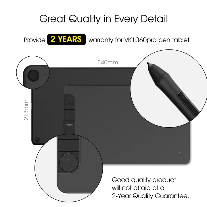 VEIKK%20VK1060PRO%20Graphic%20Tablet%20Digital%20Drawing%20Pad%20Pen%20Tablet%20with%208192%20Tilt%20function%20Passive%20Pen%20-%20Image%202