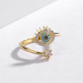 Evil Eye Rings For Women Open Adjustable Ring Trend Wedding Band Couple Jewelry Gift. 